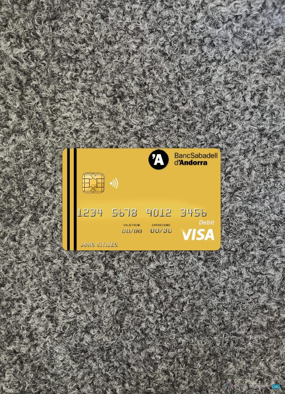 Download Andorra Bank Sabadell bank visa card photolook front Photoshop template